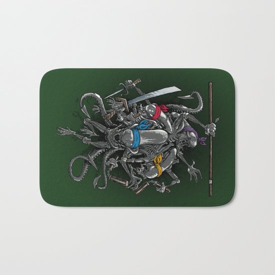 Ancient Ninja Xenomorphs Bath Mat
