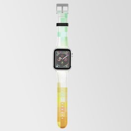 geometric pixel square pattern abstract background in green yellow brown Apple Watch Band