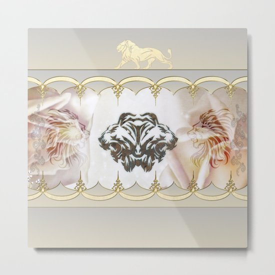 Lion silhouette Metal Print
