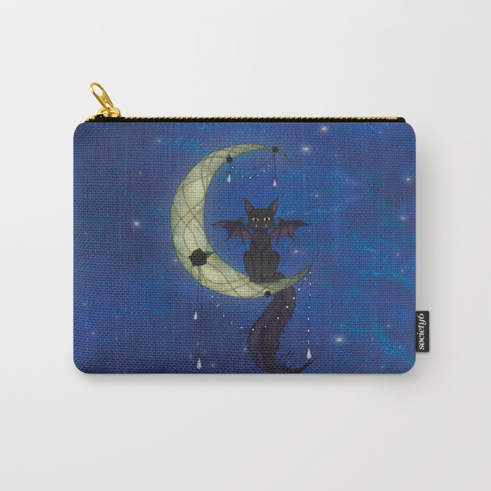 Vampire cat on the moon Carry-All Pouch