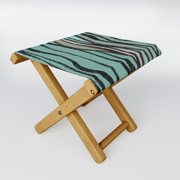 Inky Seagrass Abstract in Vintage Teal  Folding Stool
