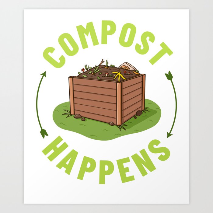 Compost Bin Worm Composting Vermicomposting Art Print