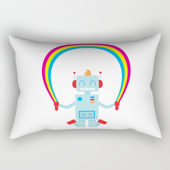 Skipping a Rainbow Rectangular Pillow