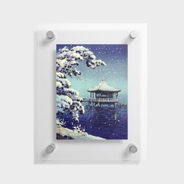 Snow At Ukimido Katada Tsuchiya Koitsu Floating Acrylic Print
