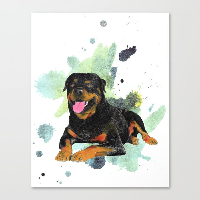 Rottweiler happy Canvas Print