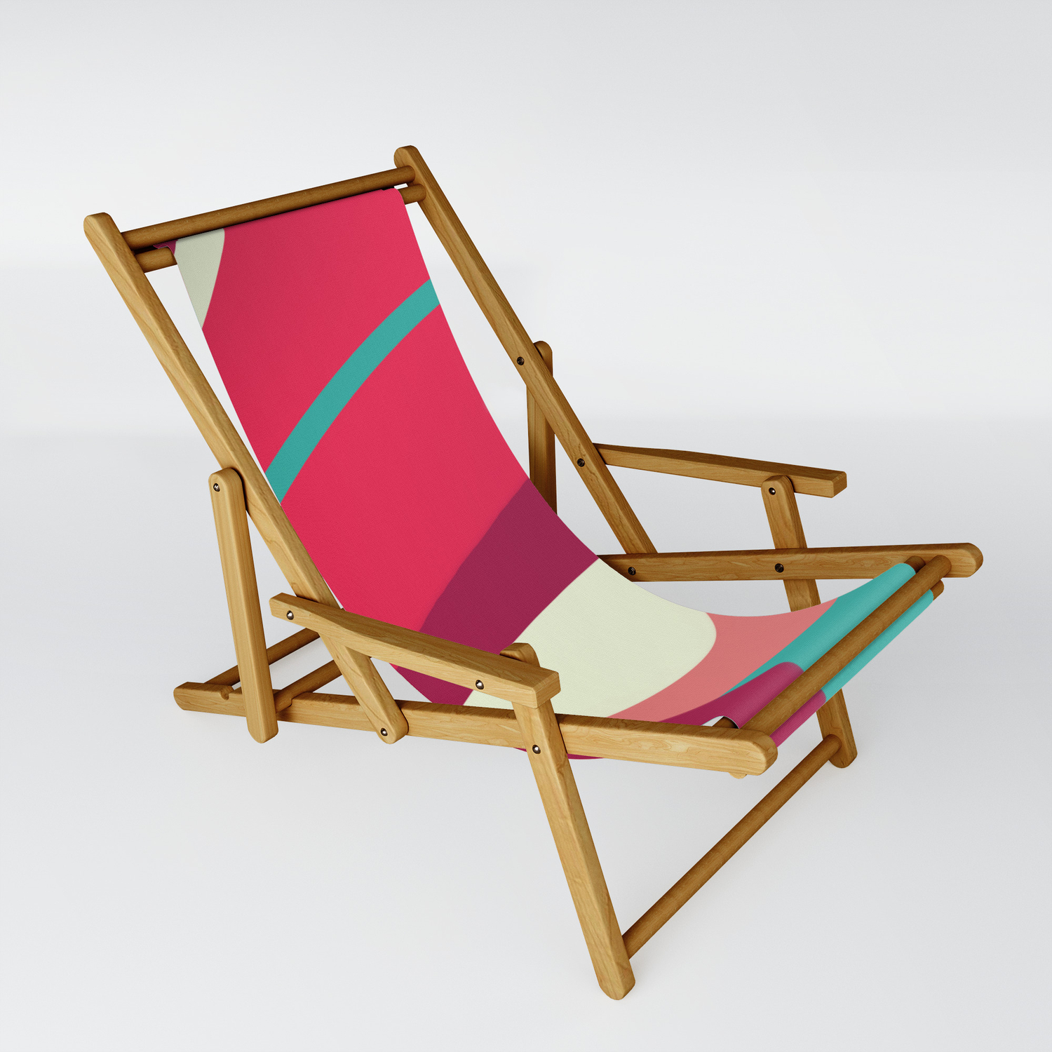 Abstract Colorful Green Peach Red Pale Yellow Sling Chair By Blerta Society6