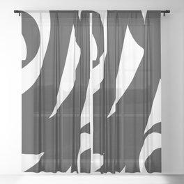 Simple Black and White Drawing Sheer Curtain