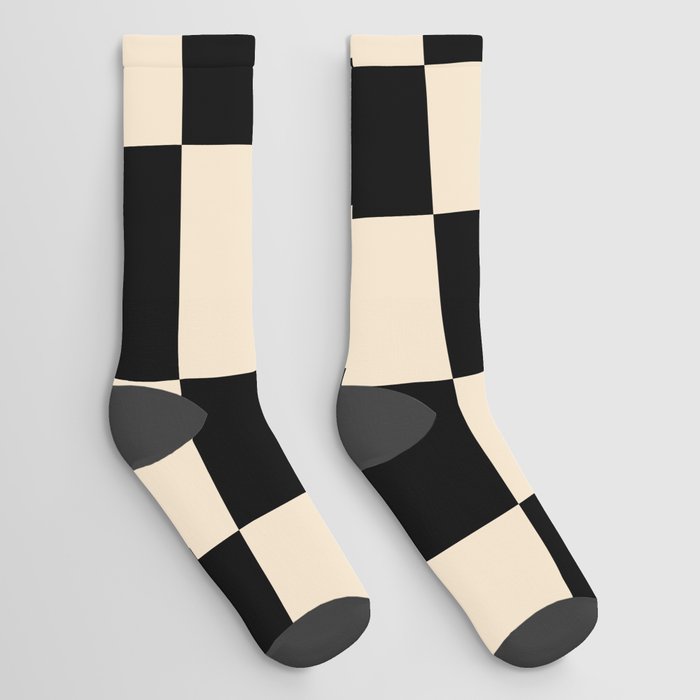 Abstract Checkerboard black Socks