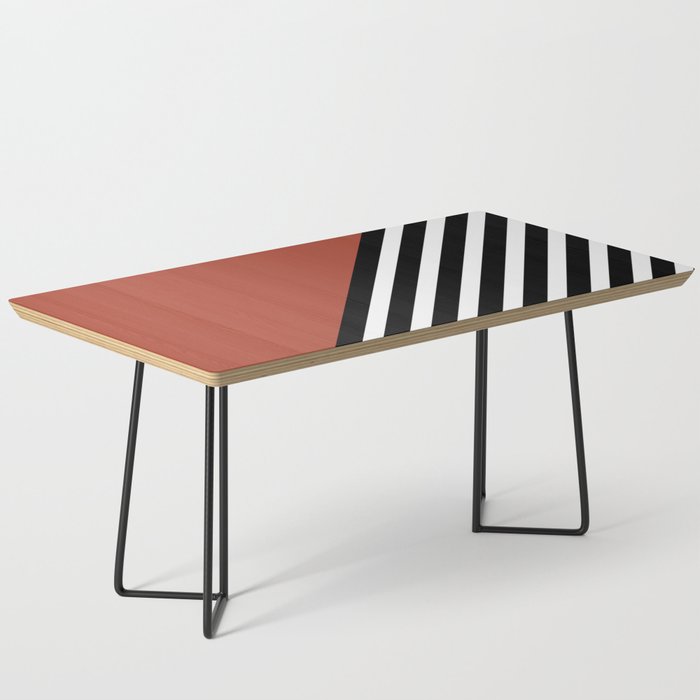 Color Block & Stripes Geometric Print, Sienna, Black and White Coffee Table