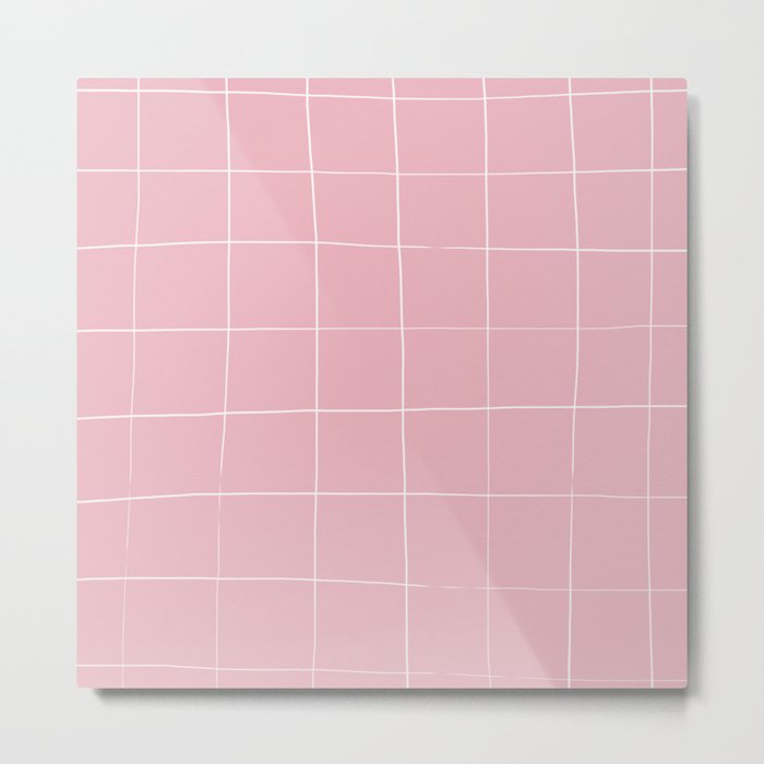 Pink Wavy Tile Metal Print