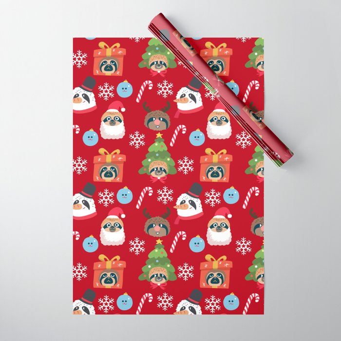 Xmas and Sloths Wrapping Paper