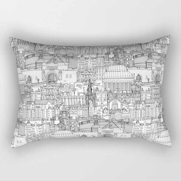 Edinburgh toile black white Rectangular Pillow