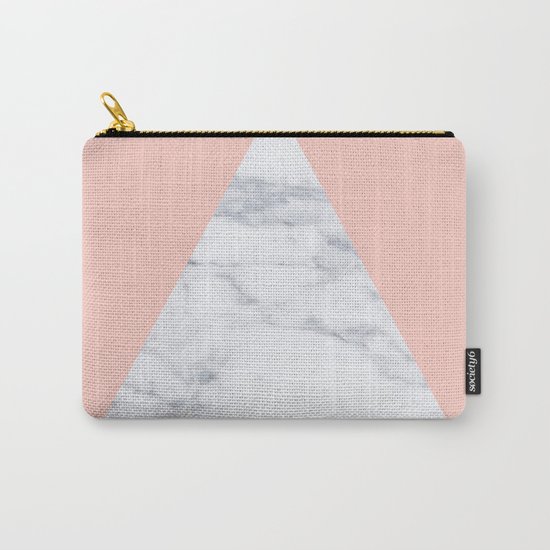 Blush marble triangle Carry-All Pouch