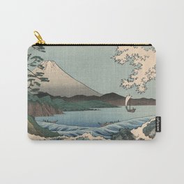 Utagawa Hiroshige - Sea Off Satta, Suruga Province - Vintage Japanese Woodblock Print Art, 1858. Carry-All Pouch | Wave, Woodcut, Ukiyoe, Satta, Japan, Utagawa, Ukiyo E, Suruga, Ocean, Hiroshige 