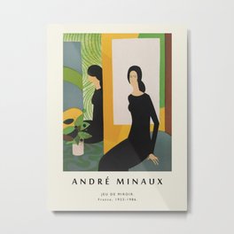 Poster-André Minaux-Jeu de miroir. Metal Print | Decor, Frenchpainter, Modern Art, Modernposter, Minaux, Vintagepicture, Poster, Livingroomart, Drawing, Modernism 