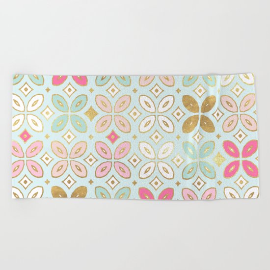 MORROCCAN TILE - ALEXA SPRING MINT Beach Towel