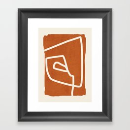 abstract minimal 57 Terracota Framed Art Print