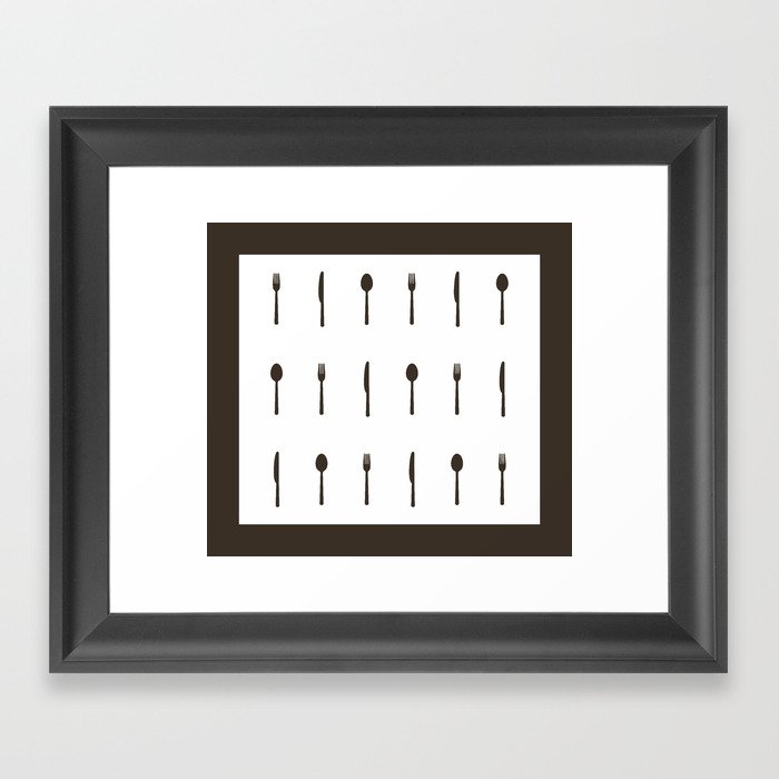 Fork, spoon and knife Framed Art Print
