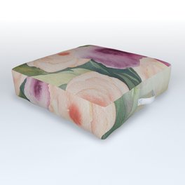 Floral Essence Outdoor Floor Cushion | Pink, Floral, Pinkflower, Painting, Floralessence, Spring, Watercolor, Nature, Summer, Springflower 