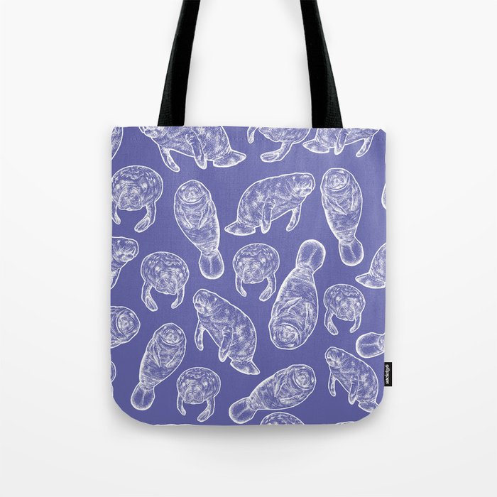 Veri Peri Periwinkle Manatees Tote Bag