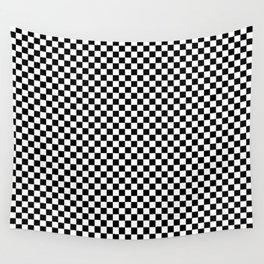 Black and white checkerboard background-black board checker Wall Tapestry