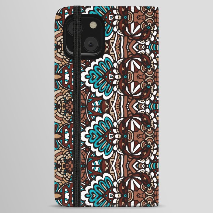 Colorful Oriental Rug Mandala Boho Pattern iPhone Wallet Case