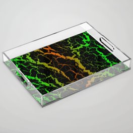 Cracked Space Lava - Green/Orange Acrylic Tray