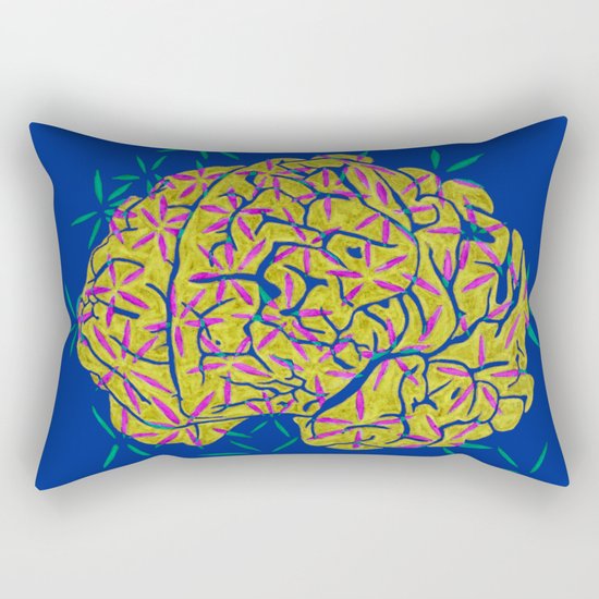 Floral Brain Rectangular Pillow