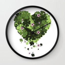 St. Patrick's Clover Heart Wall Clock