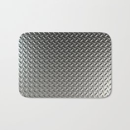 Dirty checkered steel plate Bath Mat