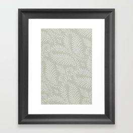 Fancy Scroll Leaves on Pale Green Background Framed Art Print