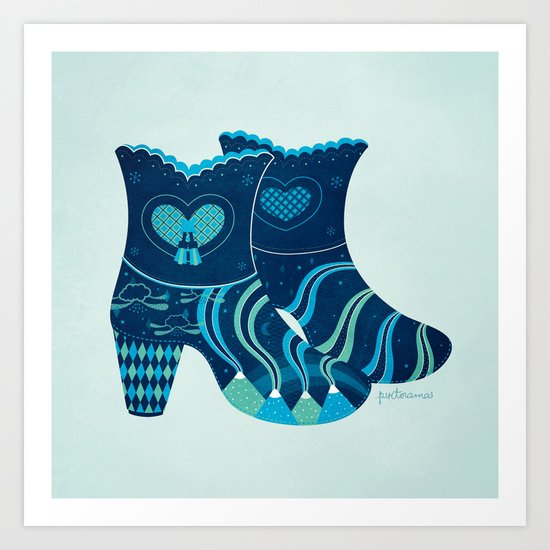 These boots are made for walking Art Print