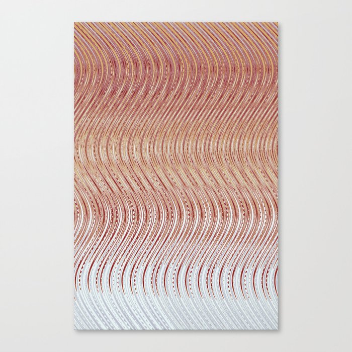 Pink And Silver Abstract Waves Canvas Print