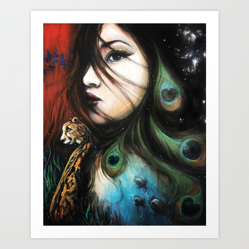 Gaia Goddess Peacock Jaguar Birds Jungle Stars Space Tarot