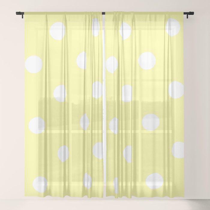 Yellow And White Polka Dot Sheer Curtain By Atriumgoods Society6
