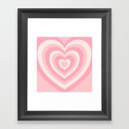 Pink Love Hearts  Framed Art Print