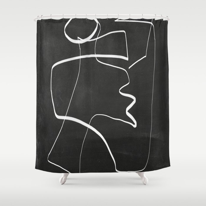 Abstract line art 6/2 Shower Curtain by ThingDesign Society6