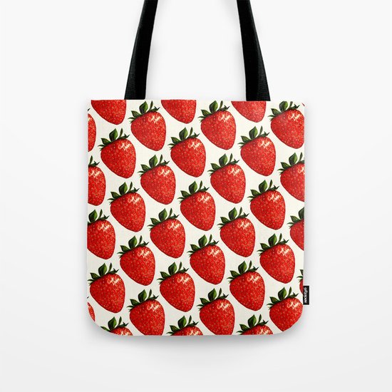 Strawberry Pattern - White Tote Bag