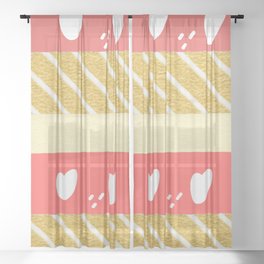 Washi Tape Abstract Design  Sheer Curtain
