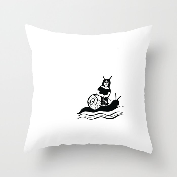 Snail Woman Throw Pillow