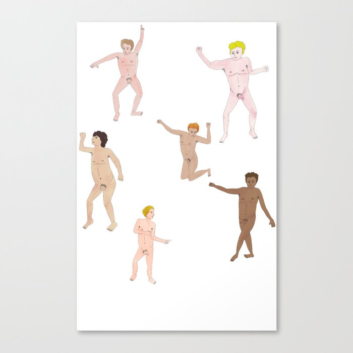Naked men dancing Canvas Print