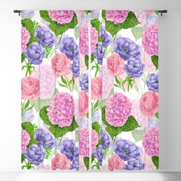 Watercolor floral pattern  Blackout Curtain