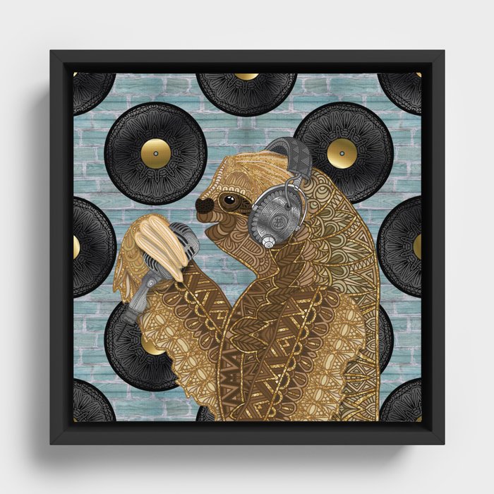Sloth Records Framed Canvas