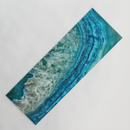 Aqua turquoise agate mineral gem stone Yoga Mat