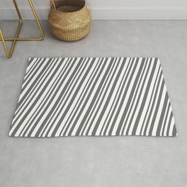 [ Thumbnail: Dim Gray & White Colored Lines/Stripes Pattern Rug ]
