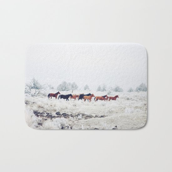 Winter Horse Herd Bath Mat