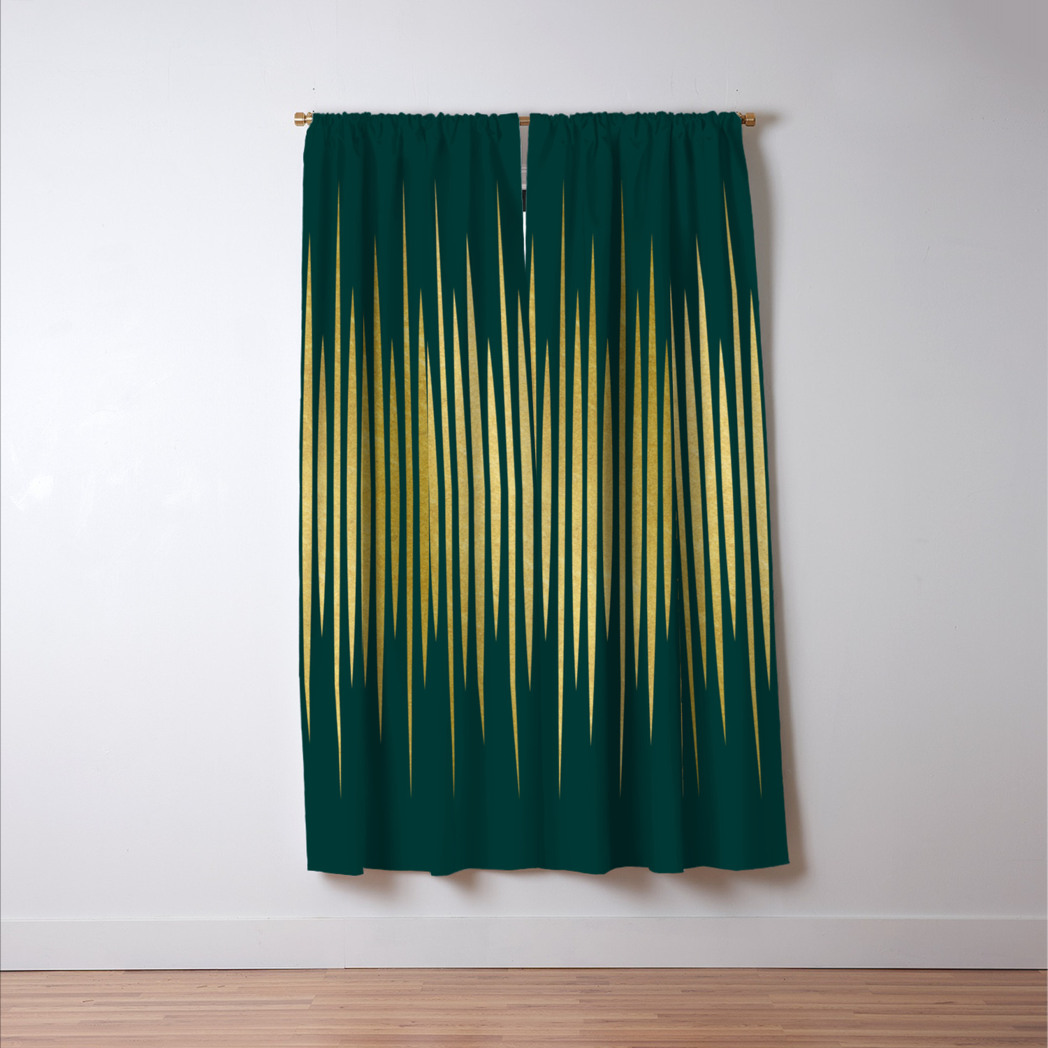 Linear Gold Emerald Blackout Curtain By Caitlinworkman Society6