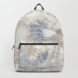 Owls, fashionable, modern, abstract, white, gray, blue, muted , pastel, beige, brown, Backpack