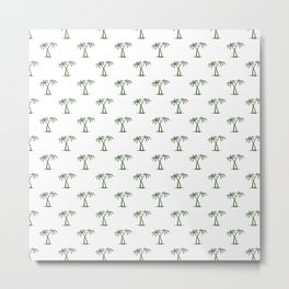 Green Palm Trees Pattern Metal Print