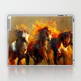 Flaming Horses Laptop Skin